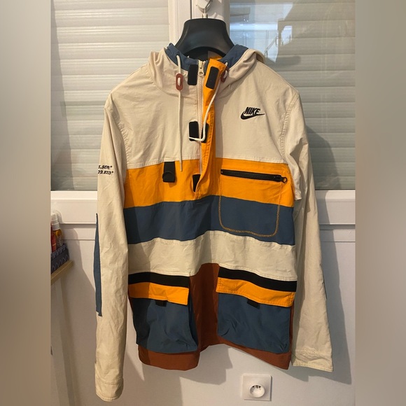 Nike Other - Nike Hype Hike Sportswear Woven Hooded Jacket Cactus Fossil/Black CU4220-238 XS